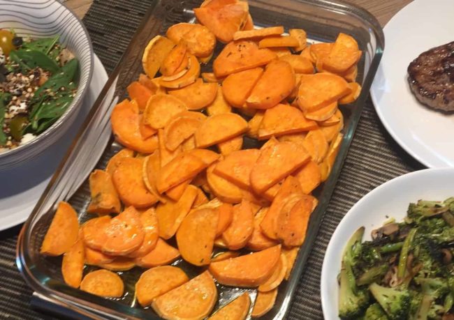 Roasted sweet potatoes